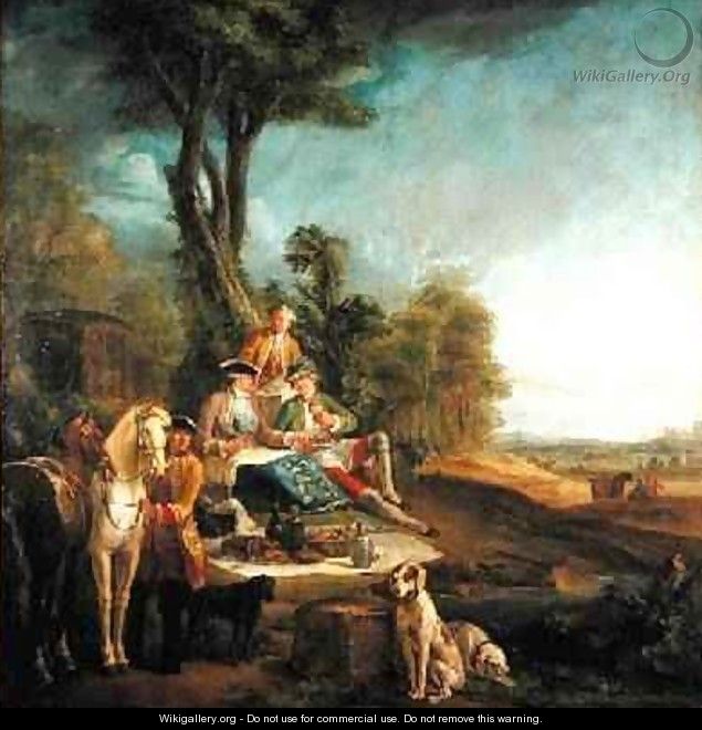 A Hunting Luncheon - Jean-Baptiste Oudry