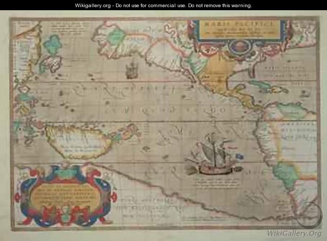 Map of the Pacific, China and America, 1589 by Abrahamus Ortelius l527-98 - Abraham Ortelius
