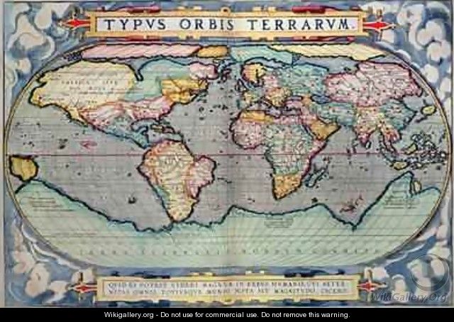 Map of the World, from Theatrum Orbis Terrarum, Antwerp, 1598 - Abraham Ortelius