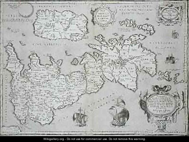 Map of Britain and Ireland, 1595, published Antwerp 1624 - Abraham Ortelius