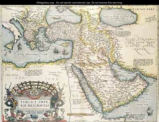 Map of the Middle East, from Theatrvm Orbis Terrarvm, 1570 - Abraham Ortelius
