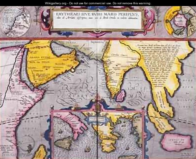 Map of Asia with a superimposed map of Europe, from Theatrum orbis terrarum, 1603 - Abraham Ortelius