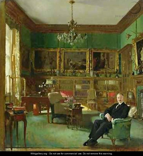 Otto Beit in his study at Belgrave Square, 1913 - Sir William Newenham Montague Orpen