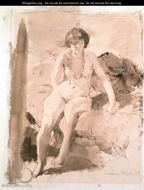 A Nude Girl Seated on a Bed, 1899 - Sir William Newenham Montague Orpen