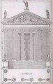 Elevation of the Temple of Castor and Pollux, illustration from a facsimile copy of I Quattro Libri dellArchitettura written by Palladio, originally published 1570 - (after) Palladio, Andrea