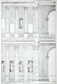 Roman Piazza, illustration from a facsimile copy of I Quattro Libri dell'Architettura written by Palladio, originally published 1570 - (after) Palladio, Andrea
