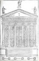 Elevation of the Temple of Nimes, illustration from a facsimile copy of I Quattro Libri dellArchitettura written by Palladio, originally published 1570 - (after) Palladio, Andrea