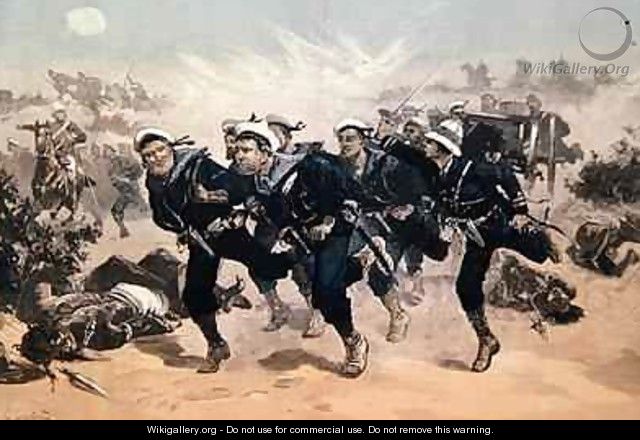 Blue Jackets to the Front, from The Illustrated London News, 29th March 1884 - (after) Overend, William Heysham