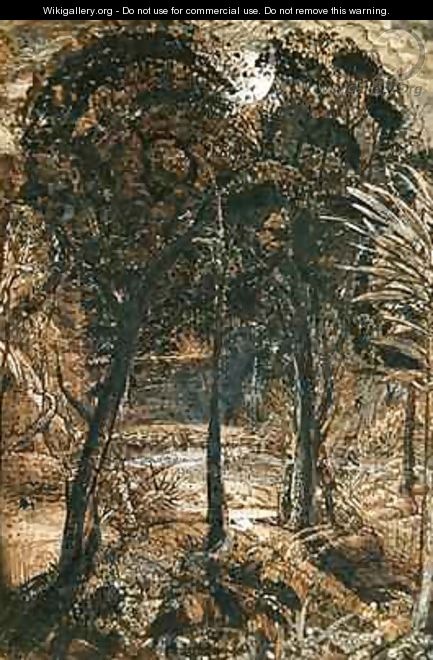 A moonlit scene with a winding river, 1827 - Samuel Palmer