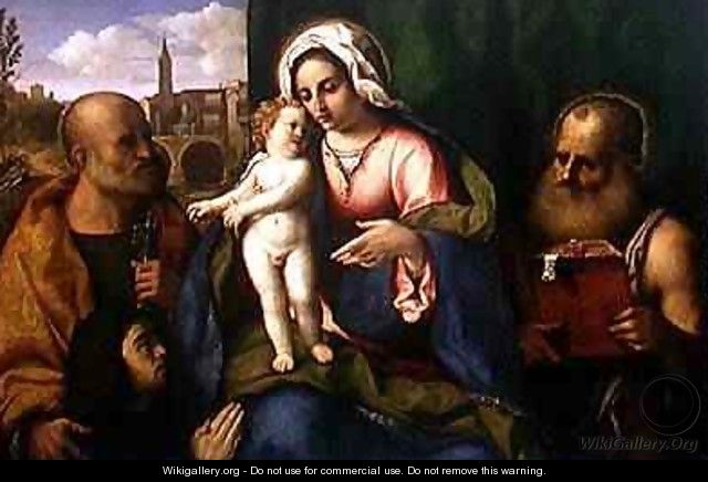 Virgin and Child with St. Peter, St. Jerome and a Donor - Jacopo d