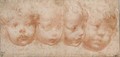 Study of Four Childrens Heads, c.1522-23 - Girolamo Francesco Maria Mazzola (Parmigianino)