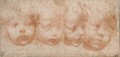 Study of Four Childrens Heads, c.1522-23 - Girolamo Francesco Maria Mazzola (Parmigianino)
