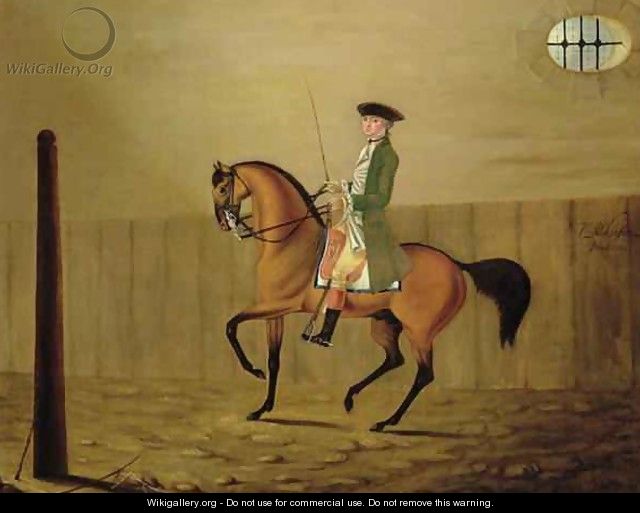 Gentleman on a Bay Horse in a Riding School, 1766 - Thomas Parkinson