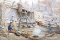 Mending the Nets, Staithes - John H. Parkyn