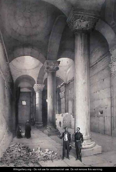 Interior of the Golden Gate in Jerusalem, illustration from Souvenirs de Jerusalem by Contre-Amiral Paris, engraved by Hubert Clerget 1818-99 and Jules Gaildrau 1816-98 - (after) Paris