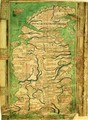 Cotton Claudius DVI, f.12v One of the earliest detailed maps of Great Britain extant, by Matthew Paris, c.1250 - Matthew Paris