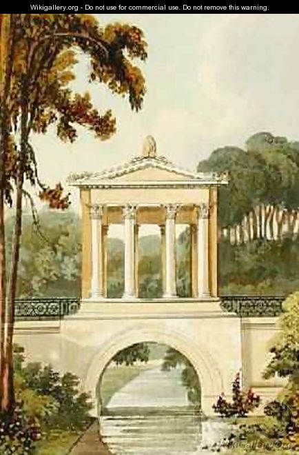 The Temple Bridge, from Ackermanns Repository of Arts, 1822 - John Buonarotti Papworth