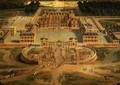 View of the Chateau, Gardens and Park of Versailles from the Avenue de Paris, detail of the Chateau, 1668 - Pierre Patel