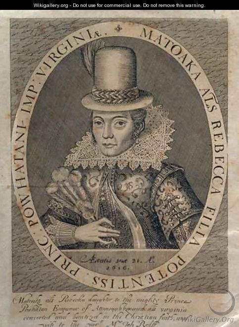 Pocahontas 1595-1617 1616 - Simon de Passe