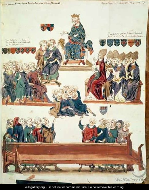 Ms 1796 f.7 The Trial of Robert dArtois 1287-1342, Count of Beaumont, presided over by Philip VI 1293-1350 in 1331 - Nicolas Claude Fabri de Peiresc