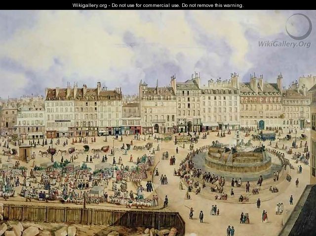 View of the Place de la Republique and the Fountain, 1848 - N. Pelcocq