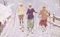 Three Skiers in a Snowstorm - Carlo Pellegrini