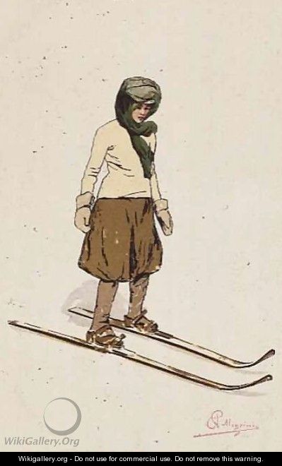 Woman skiing - Carlo Pellegrini