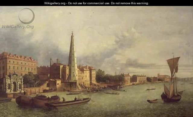 A View of the Thames near York Buildings showing the Shot Tower and Westminster Abbey Beyond, 1750 - John Paul