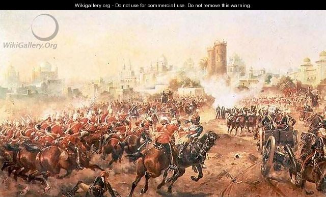 Charge of the Queens Bays against the Mutineers at Lucknow, 6th March 1858 - Henry A. (Harry) Payne