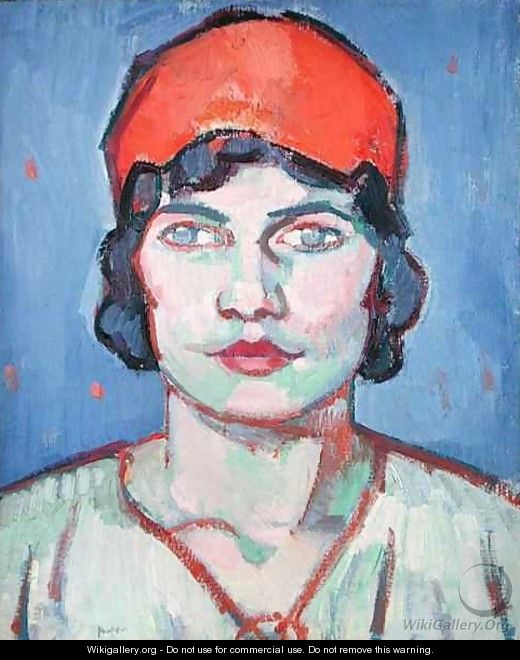 Portrait of a Girl, Red Bandeau, c.1912 - Samuel John Peploe