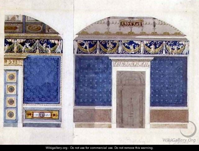 Design for an Empire palace interior, c.1810 - Charles Percier