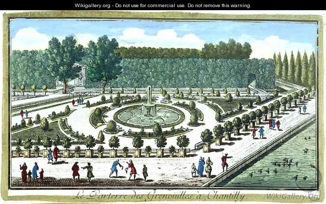 The Parterre des Grenouilles, Chantilly, from Vues des belles maisons de France published 1680 - Adam Perelle