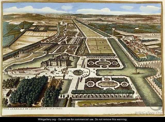 General View of Chantilly, from Vues des belles maisons de France, published 1680 - Adam Perelle