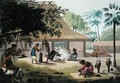 Domestic Activities, Coupang, Timor, from Voyage Autour du Monde sur les Corvettes de LUranie 1817-20, engraved by Forget, published 1825 - (after) Pellion, Alphonse
