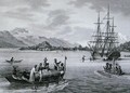 The Papous Islands View of the Uranie Moored by the Island of Rawak, from Voyage Autour du Monde sur les Corvettes de LUranie 1817-20 engraved by Niquet, published 1825 - (after) Pellion, Alphonse