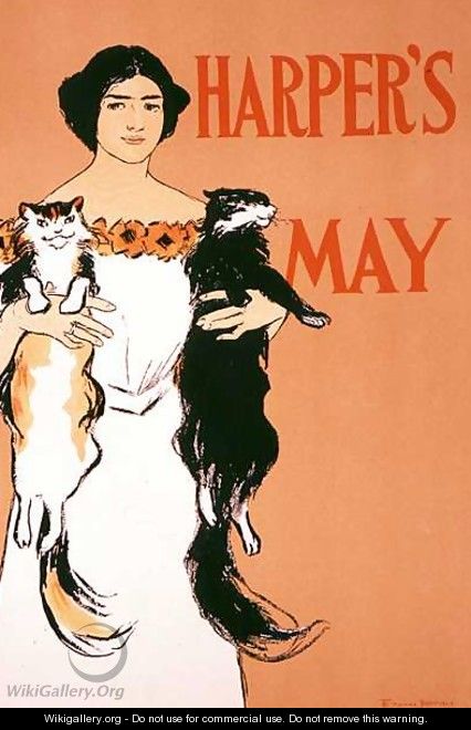 Reproduction of a poster advertising the May Issue of Harpers Magazine, 1897 - Edward Penfield