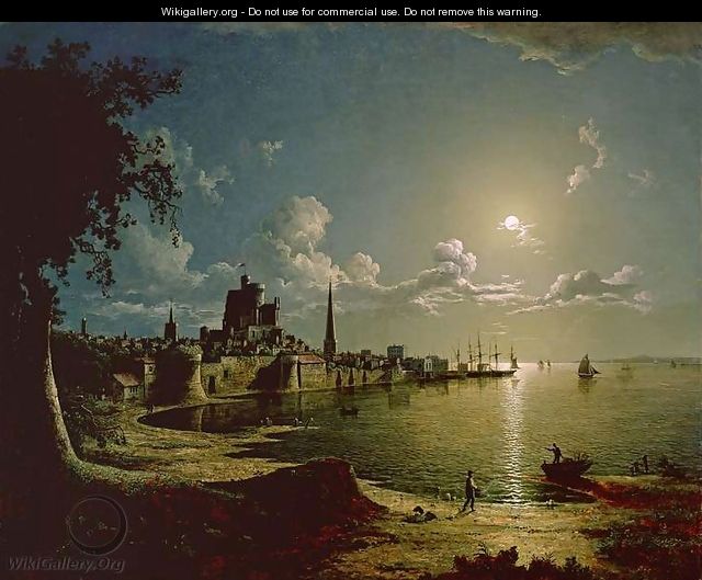 Moonlight Scene, Southampton, 1820 - Sebastian Pether