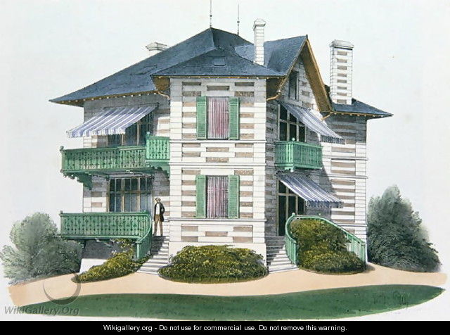 A House at Etretat, illustration from Habitations Champetres published Paris, c.1895 - (after) Petit, Victor Jean-Baptiste