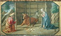 The Nativity, detail of the predella panel from the Madonna and Child Enthroned by Filippo Lippi - Francesco Pesellino