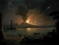 A View of Mount Vesuvius Erupting - Abraham Pether