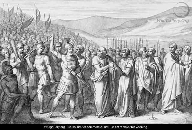 The Secession of the People to the Mons Sacer, engraved by B.Barloccini, 1849 - (after) Perkins, C.C