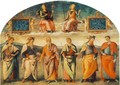 Prudence and Justice with Six Antique Wisemen - Pietro Vannucci Perugino