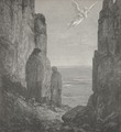 while th' angelic shape A little over us his station took. (Canto XIX., lines 56-57) - Gustave Dore