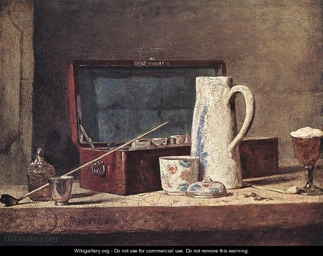 Still-Life with Pipe and Jug - Jean-Baptiste-Simeon Chardin