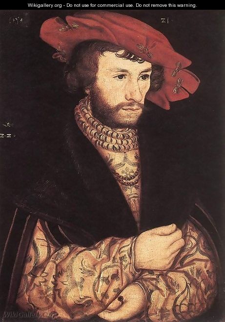 Portrait of a Young Man - Lucas The Elder Cranach - WikiGallery.org ...