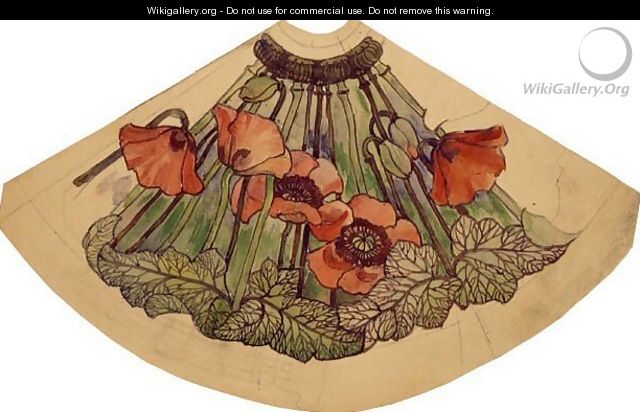 Working drawing for poppy shade - Louis Comfort Tiffany