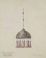 Drawing for magnolia hanging dome shade - Louis Comfort Tiffany