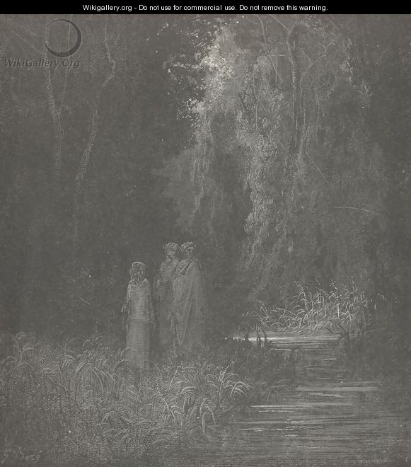Darkly beneath perpetual gloom, (Canto XXVIII., line 32) - Gustave Dore