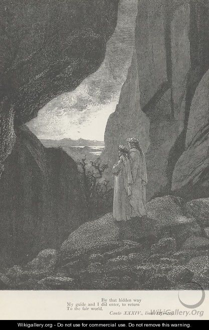 to return To the fair world. (Canto XXXIV., lines 128-129) - Gustave Dore