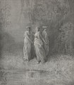 Three nymphs (Canto XXIX., line 126) - Gustave Dore